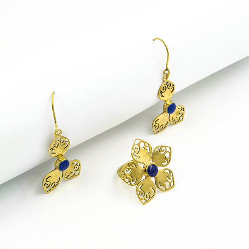 Asal Lapis Jewelry Set – 18K Gold-Plated, Handmade - Gemify