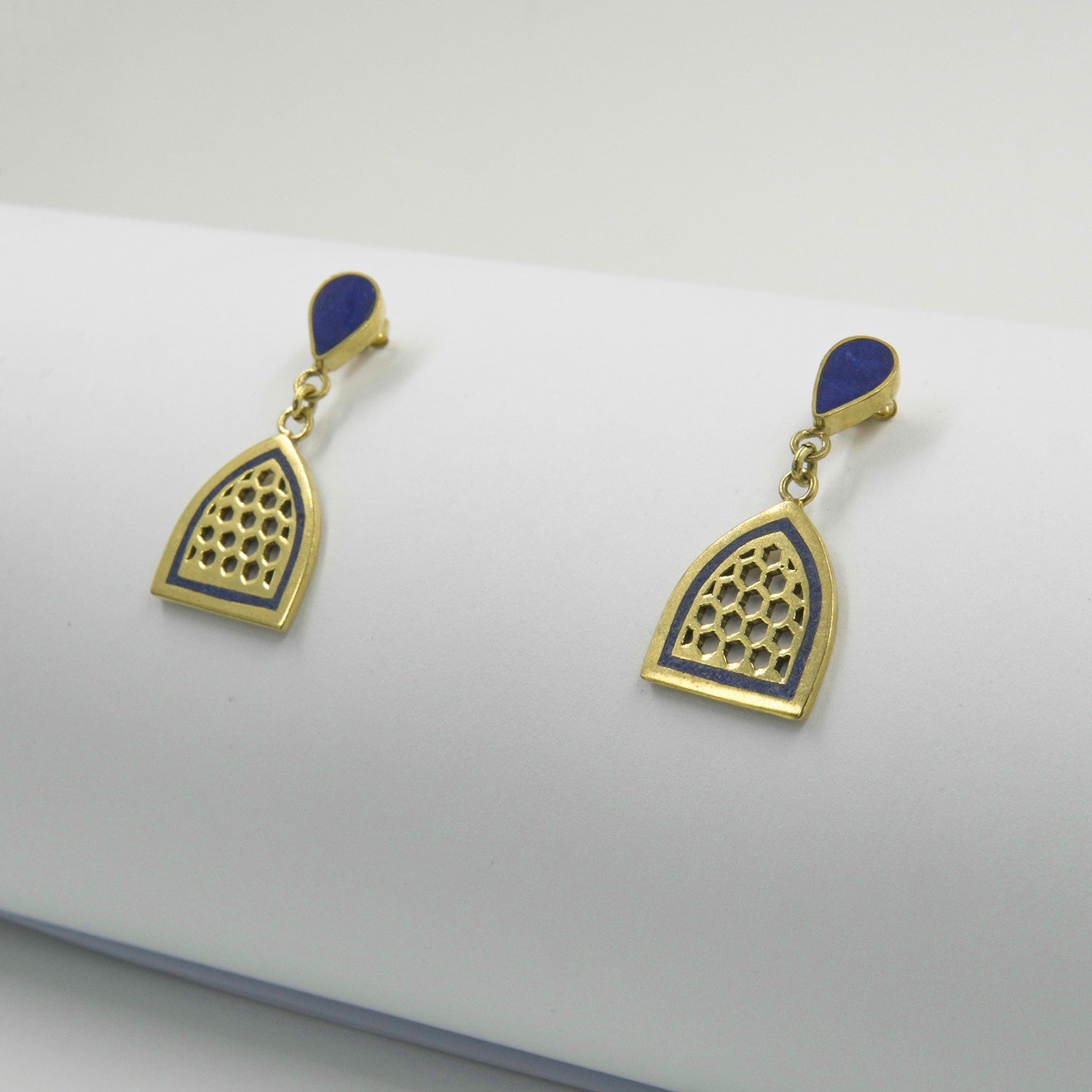 Babor Lapis Gold-Plated Stud Earrings - Gemify
