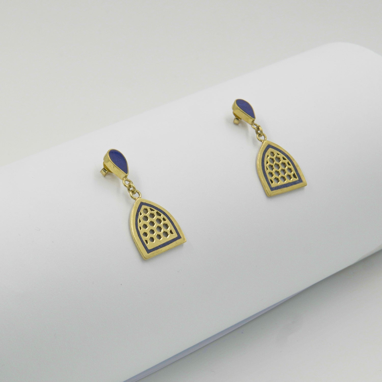 Babor Lapis Gold-Plated Stud Earrings - Gemify