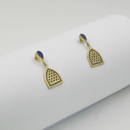 Babor Lapis Gold-Plated Stud Earrings - Gemify