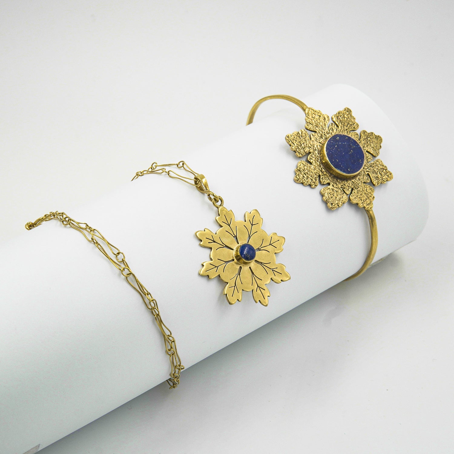 Barf Lapis Gold-Plated Jewelry Set - Gemify