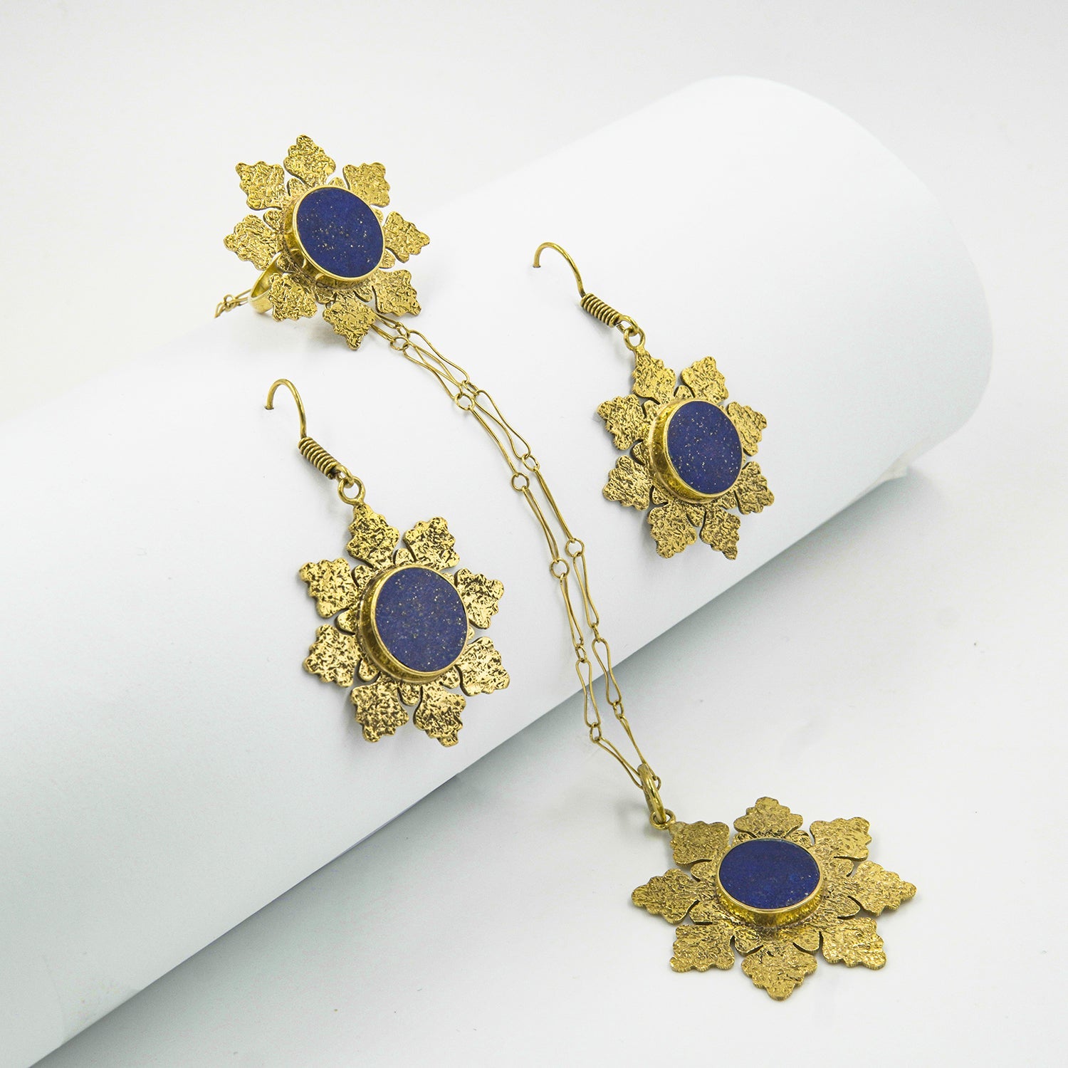 Barf Lapis Gold-Plated Jewelry Set - Gemify