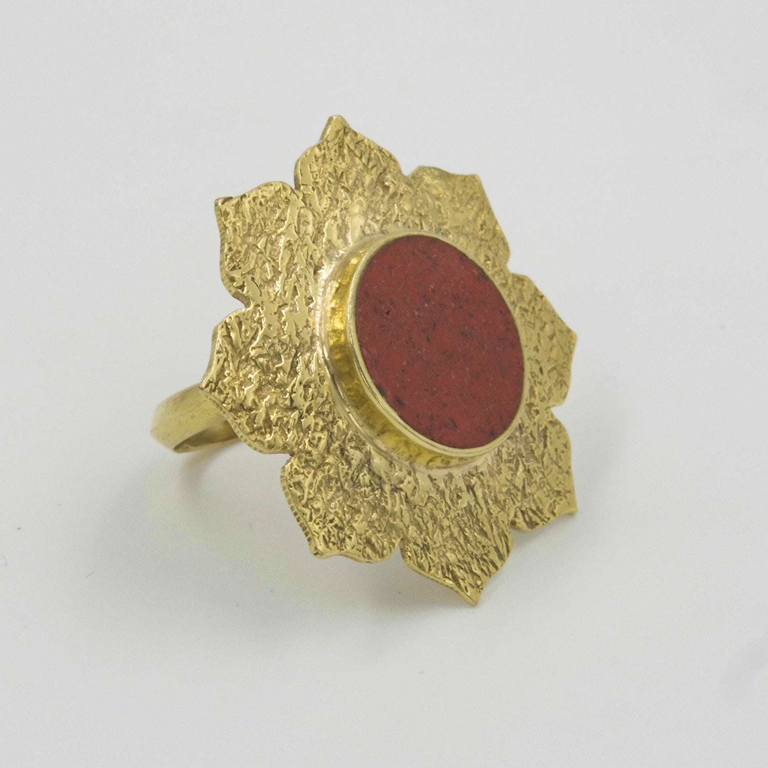 Barf Red Coral Jewelry Set – Handmade 18K Gold-Plated - Gemify