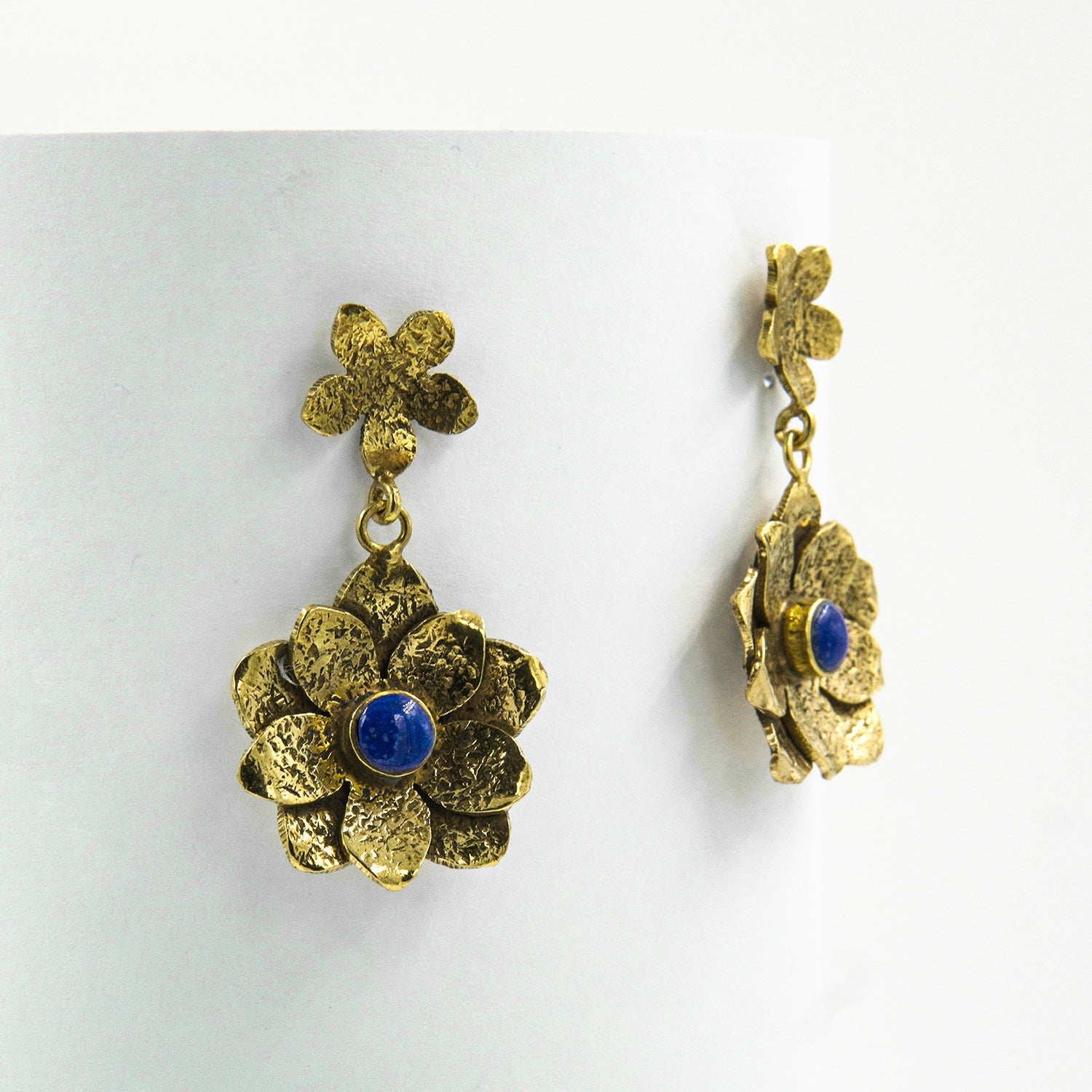 Blue Flower Lapis Jewelry Set – 18K Gold-Plated, Handmade - Gemify