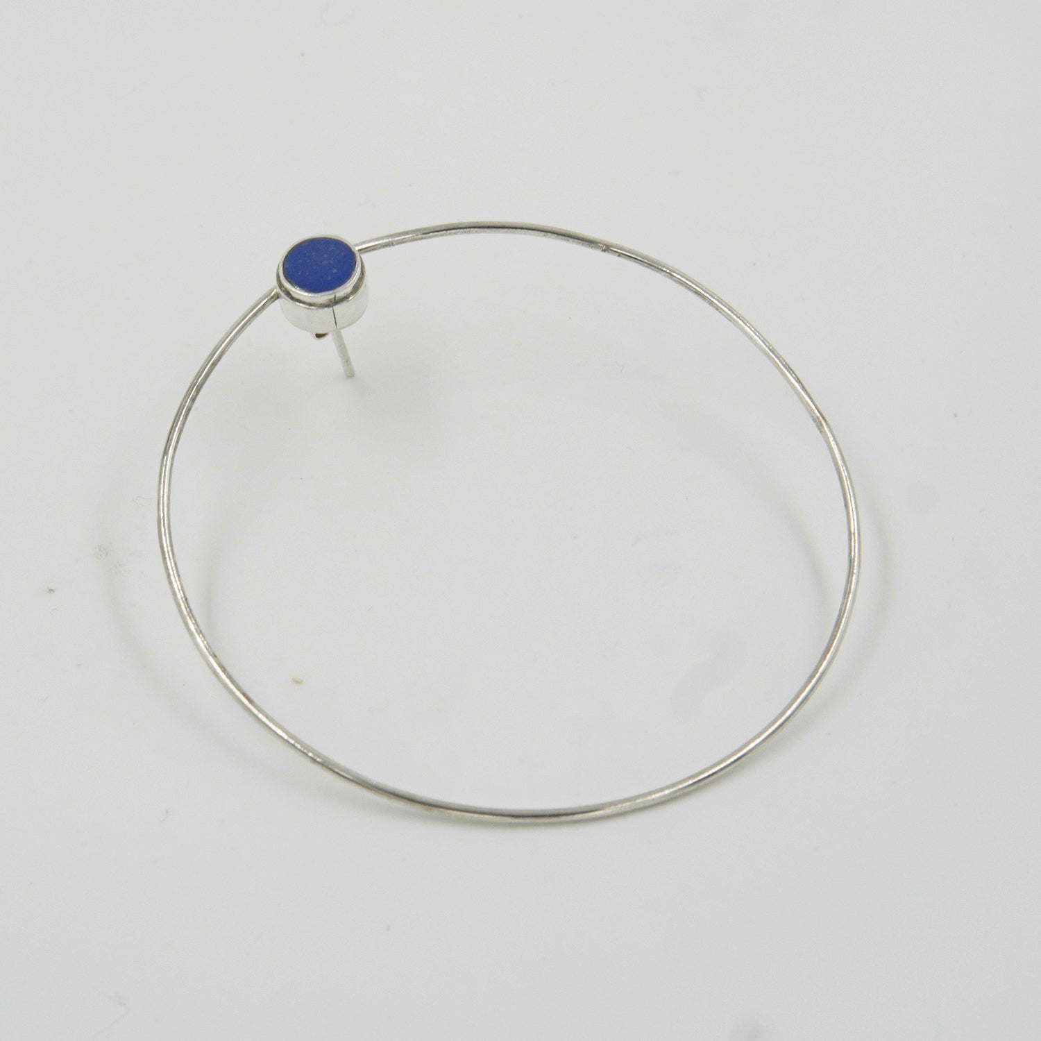 Gemify - Lapis Circle Stud Earrings – 18K Gold - Plated Silver, Handmade Design - earrings - Gemify02