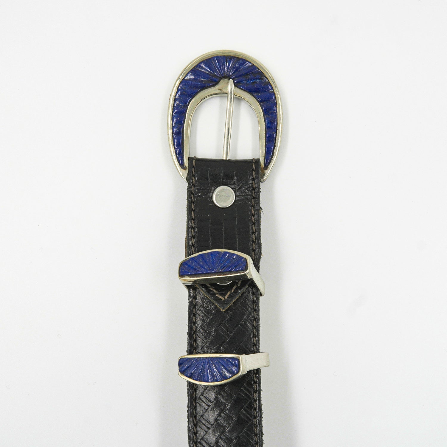 Gemify - Lapis Leather Belt – Handmade Silver Buckle, 100% Natural Leather - Gemify