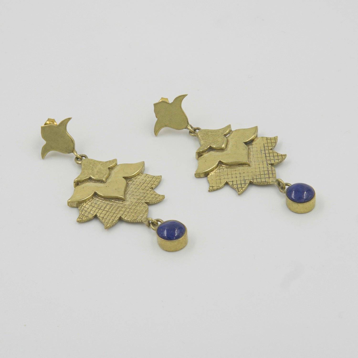 Lewa Lapis Earrings – 18K Gold-Plated, Handmade - Gemify