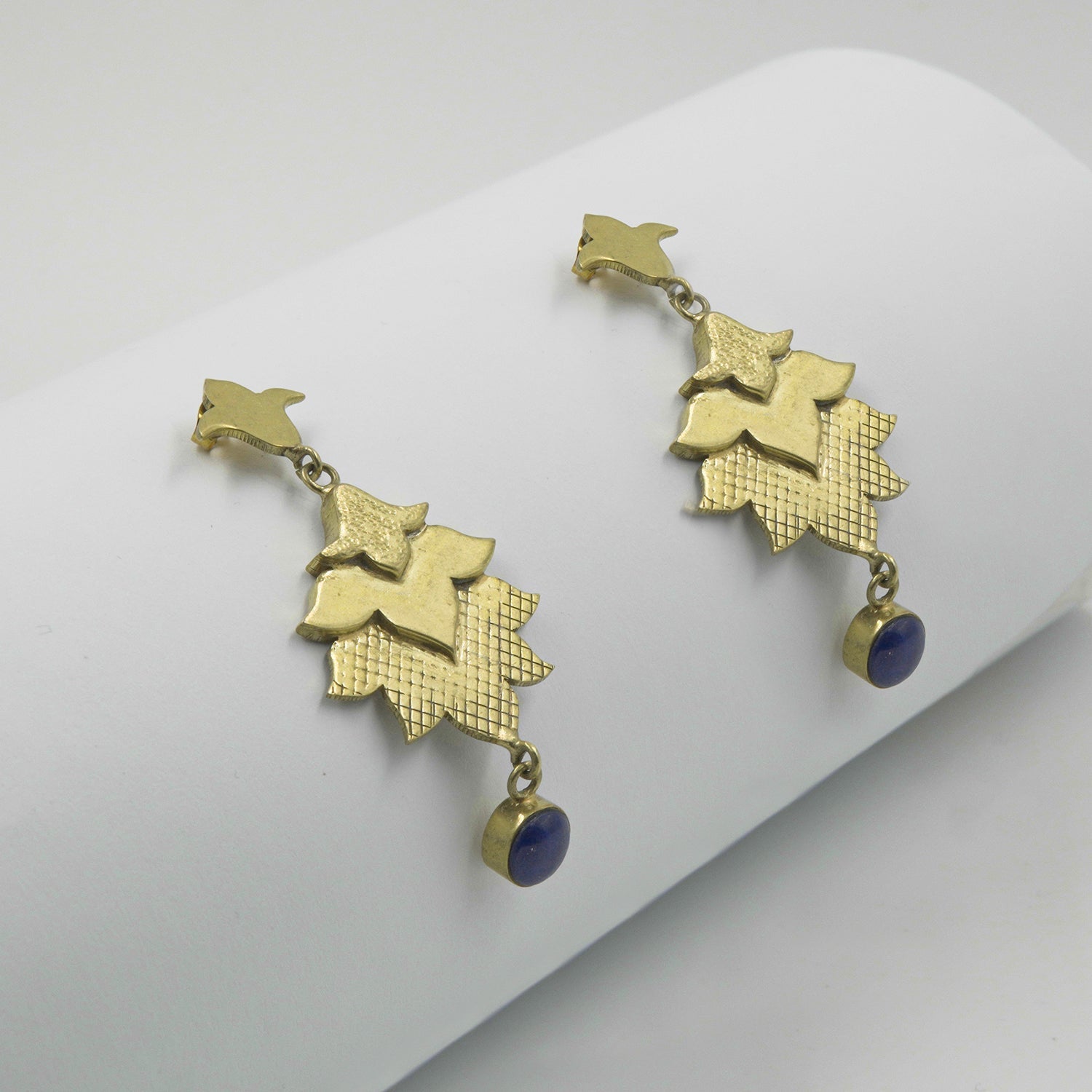 Lewa Lapis Earrings – 18K Gold-Plated, Handmade - Gemify