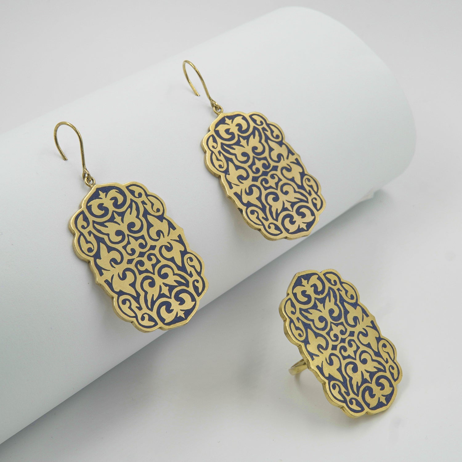 Maleka Lapis Jewelry Set – 18K Gold-Plated, Handmade - Gemify