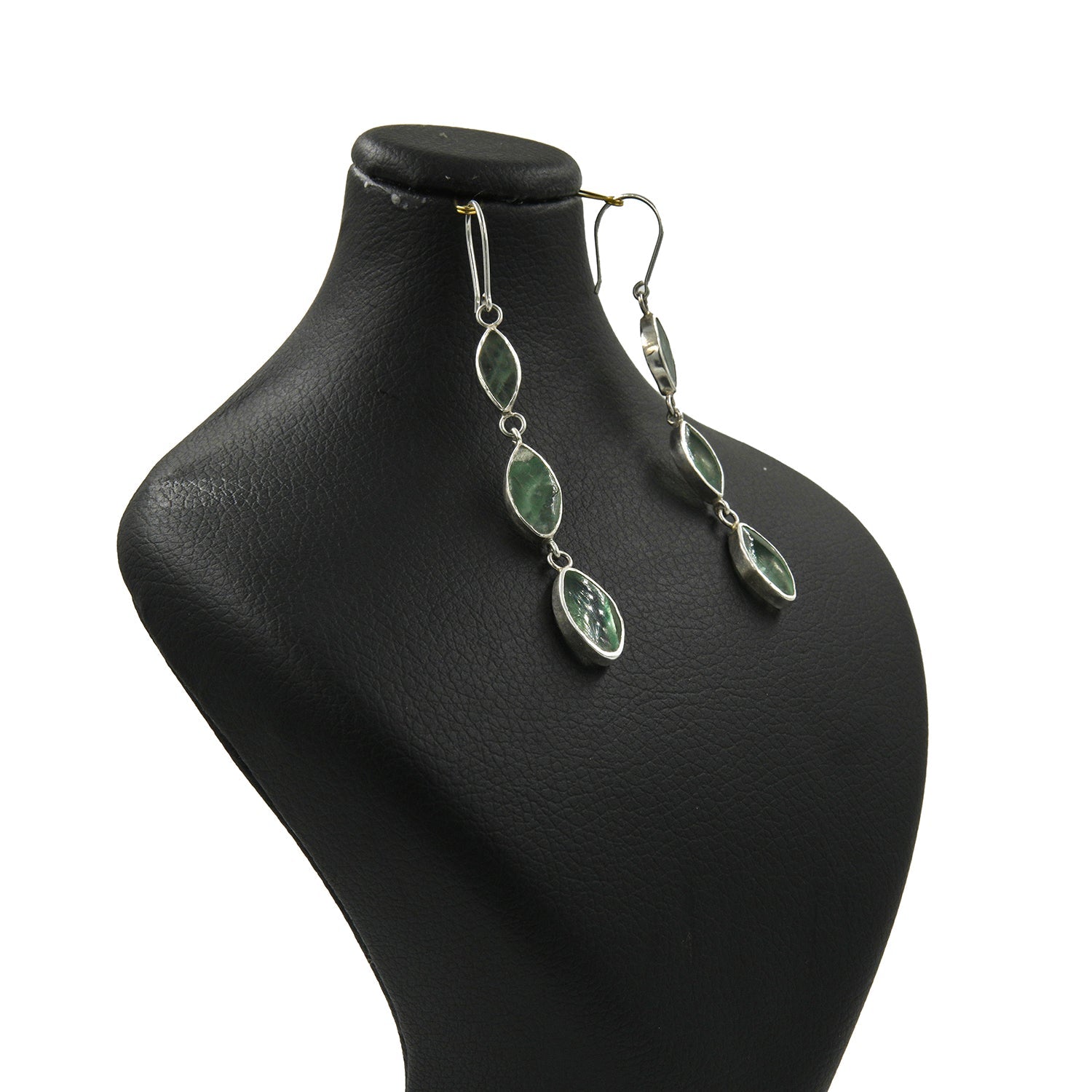 Gemify - Nice Drop Fluorite Earrings – 925 Silver, High - Polish Finish - earrings - Gemify02