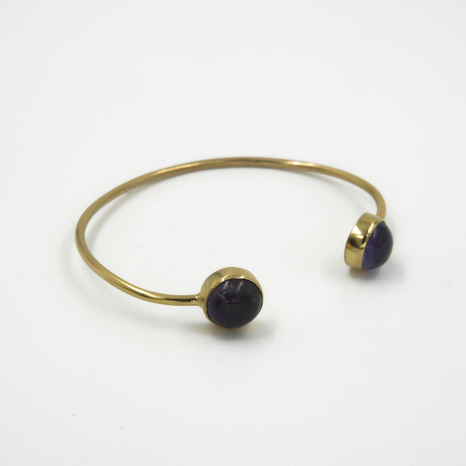 Gemify - Purplish Amethyst Bracelet – 12.5CT Cabochon, 18K Gold - Plated Silver - Bracelet - Gemify03