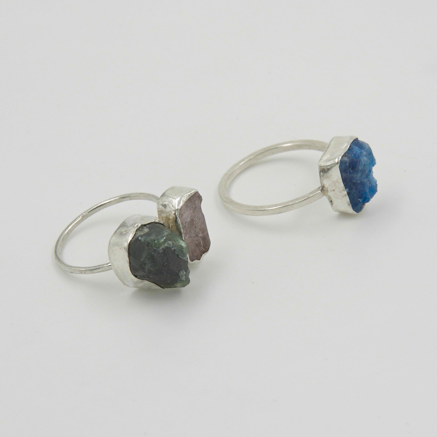 Gemify - Two Color Tourmaline Ring – Handmade Silver, Free Size - Ring - Gemify04